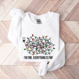 I'm Fine Everything Is Fine Sweatshirt, Christmas Sweatshirt, Sweatshirts 05